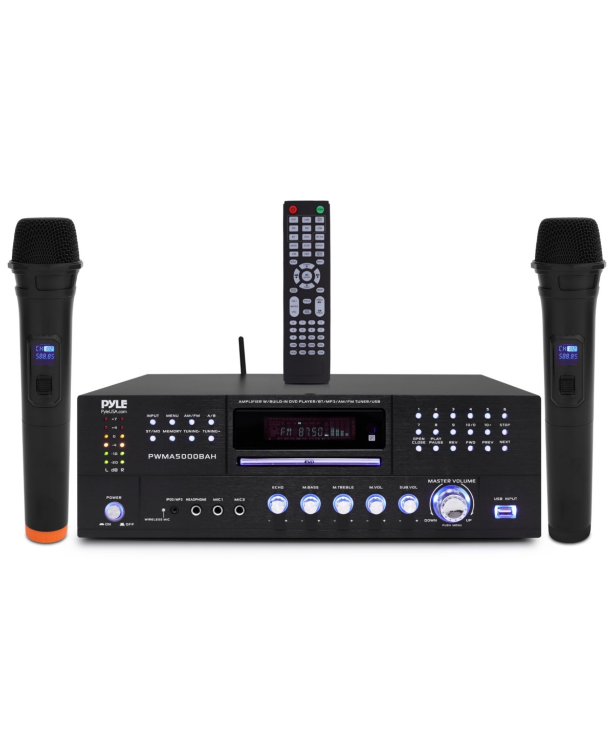 Pyle 4-Channel 3000W Bluetooth Wireless Home Entertainment Amplifier