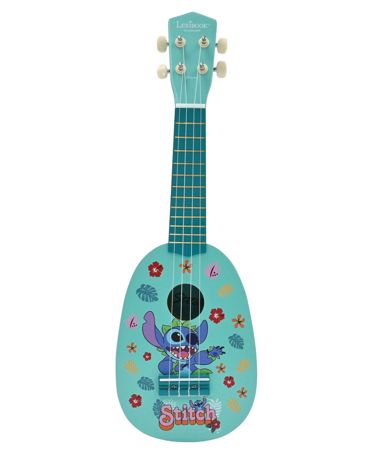 Детская игрушка Disney Stitch My first wooden ukulele, 4 nylon strings, 53 cm, guide included, цвет: Синий — фото 1
