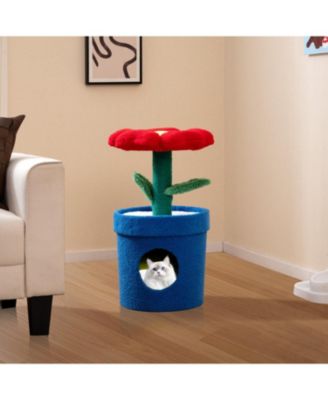 Cute Cat Tree with Flower Padded Perch for Indoor Cats