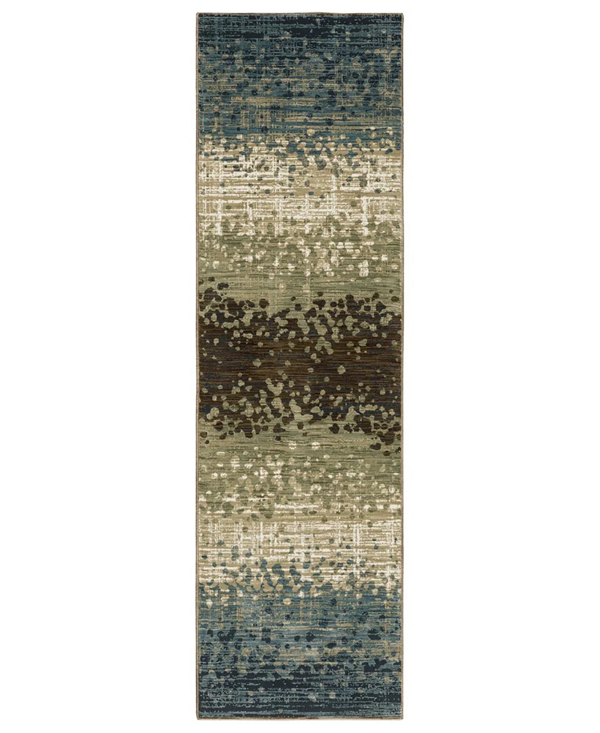 RRE08A068235ST 2 ft. 3 in. x 7 ft. 6 in. Reed RE08A Casual & Contemporary Power Loomed Rectangle Area Rug, Blue