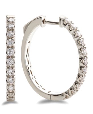 Small Diamond Hoop Earrings (3/8 ct. t.w.) in 14k White Gold