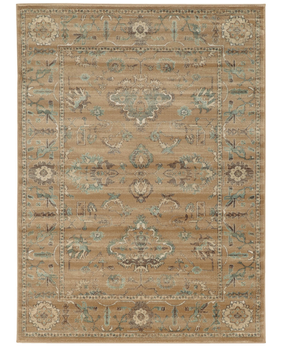 Closeout! Km Home 3562/0011/Beige Cantu Beige 5'3" x 7'3" Area Rug