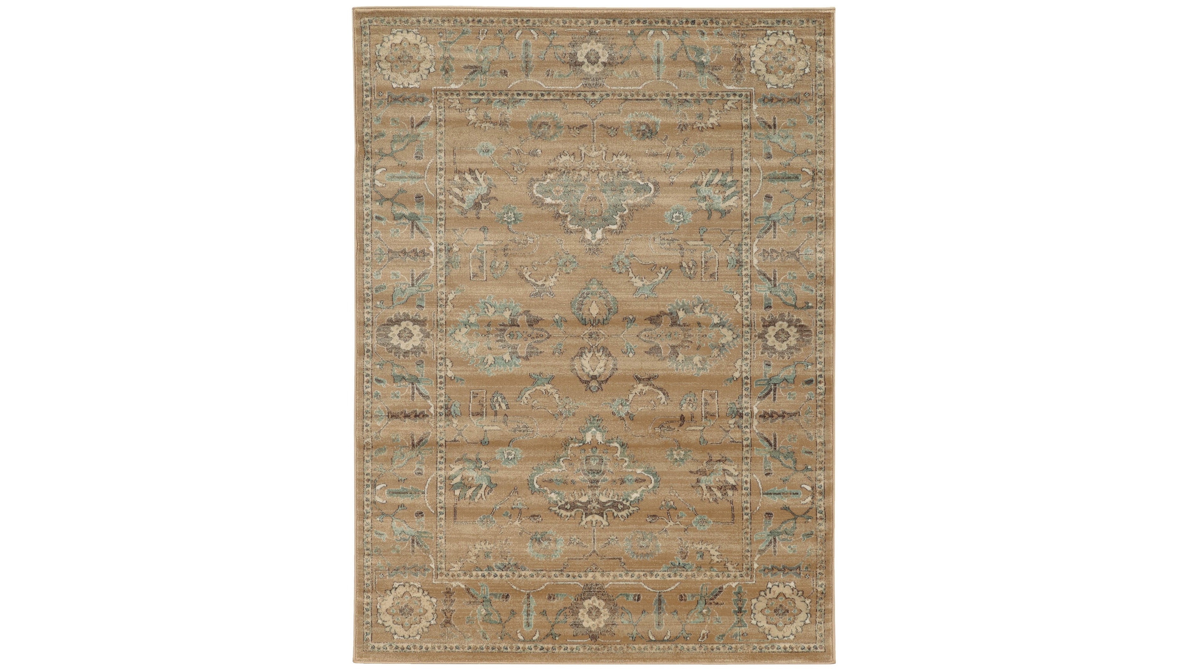 Closeout! Km Home 3562/0011/Beige Cantu Beige 5'3" x 7'3" Area Rug