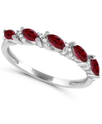 Lab-Grown Ruby and Lab-Grown White Sapphire Ring (1/2 ct. t.w. and 1/5 ct. t.w.) in Sterling Silver