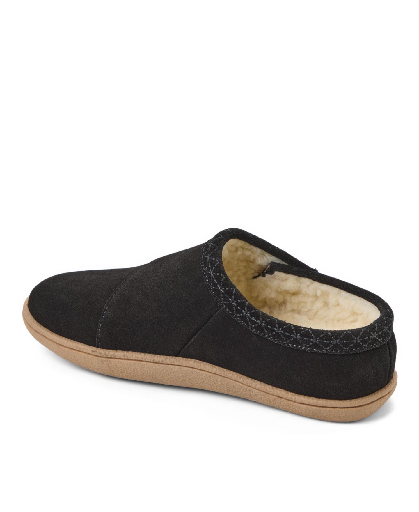 Женские сабо Clarks Embroidered Round-Toe Suede Clog Slippers, цвет: Чёрный — фото 6