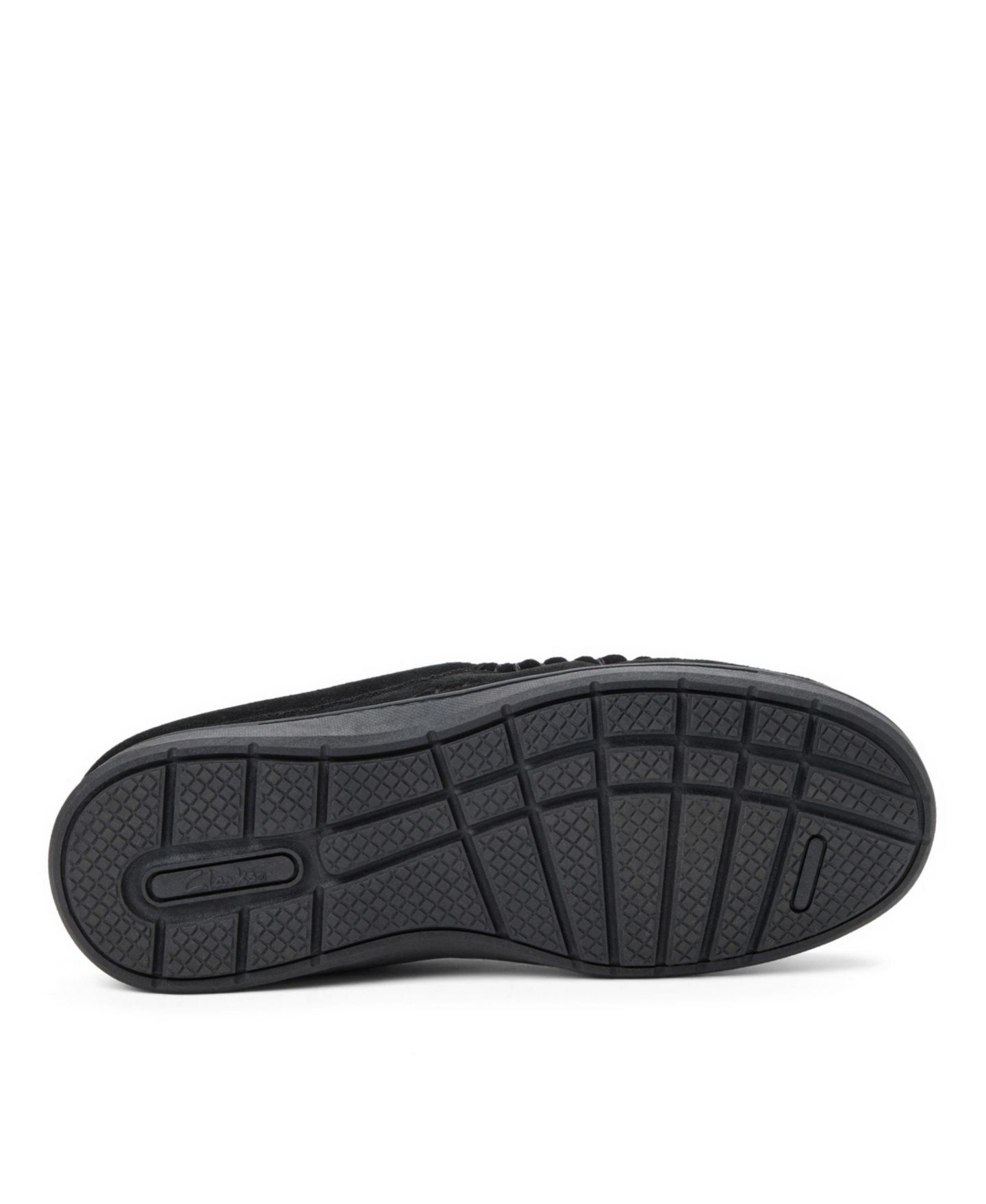 Мужские тапочки Clarks Cow Suede Memory Foam Moc Toe Slippers, цвет: Чёрный — фото 5