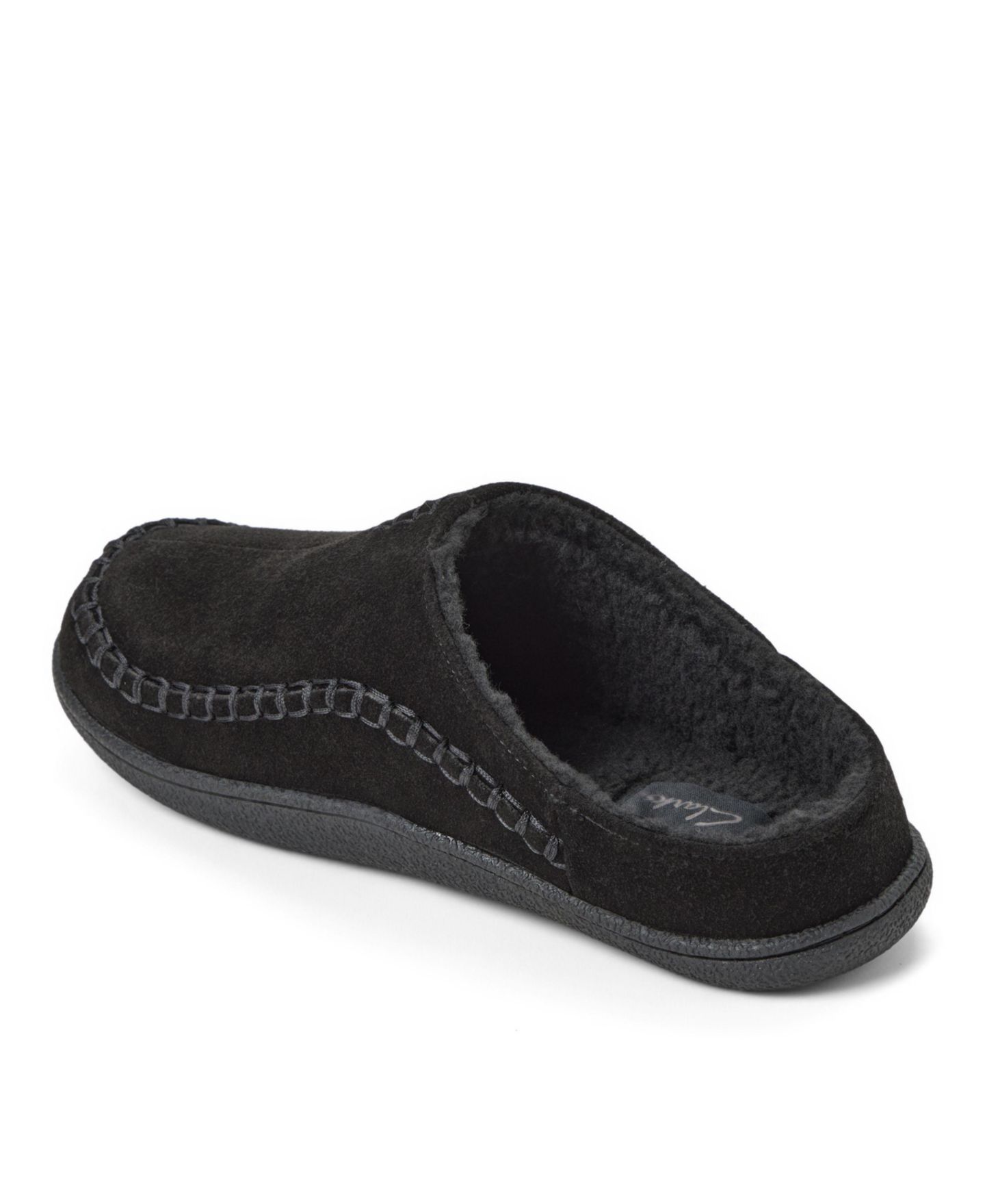 Мужские сабо Clarks Suede Stitch Genuine Cow Suede Memory-Foam Clog Slippers, цвет: Чёрный — фото 6