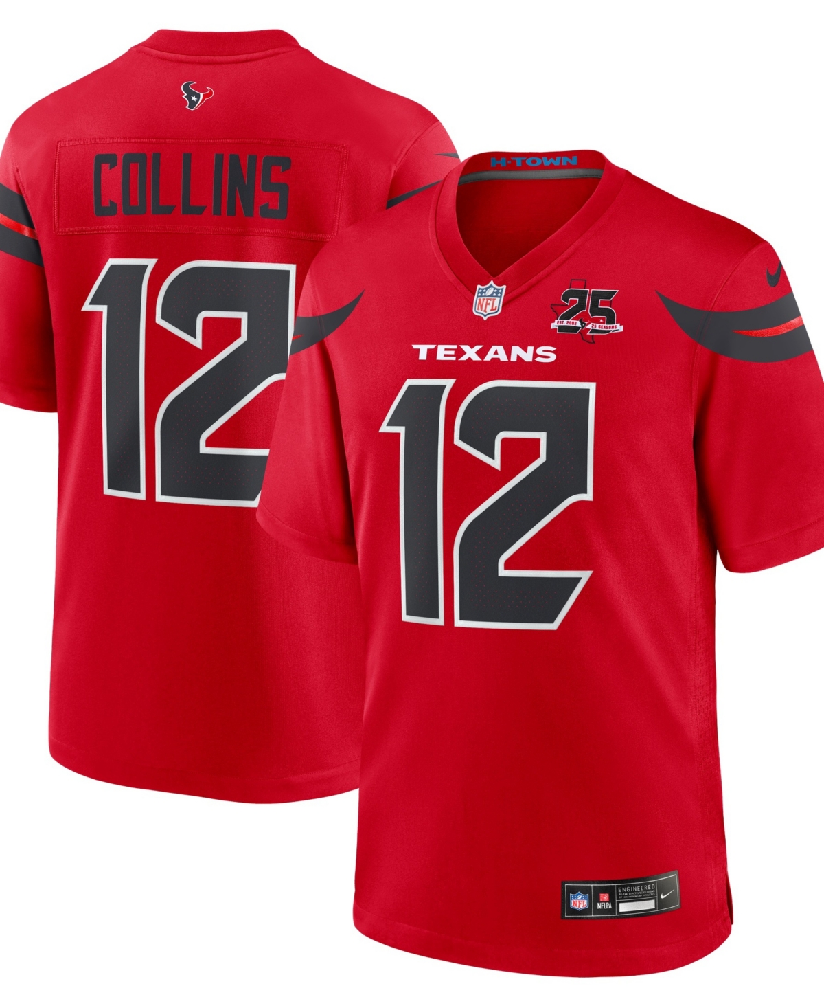 Nike Men's Nico Collins Red Houston Texans Alternate 25th Season Game Jersey
