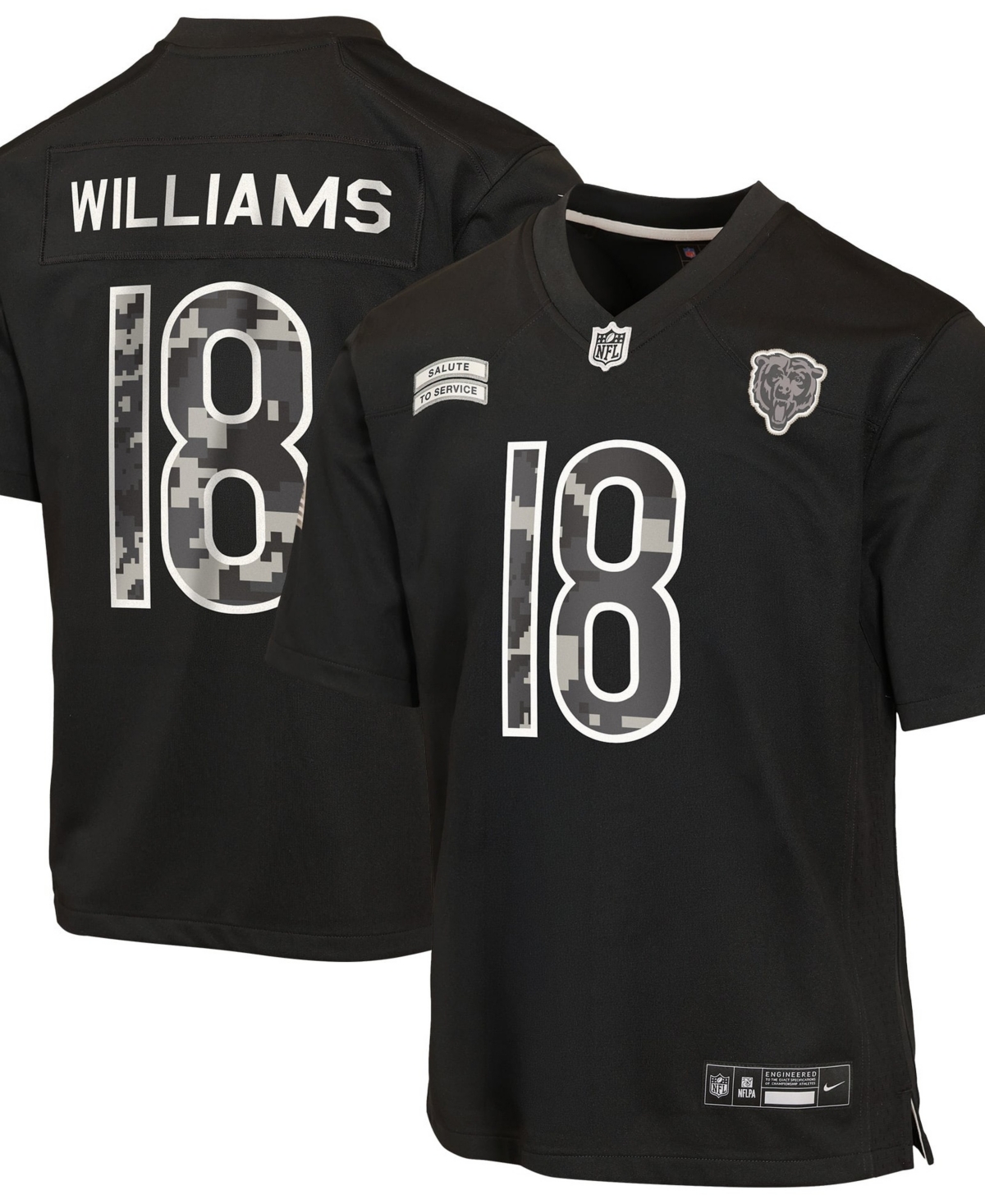 Nike Big Boys' and Girls' Caleb Williams Black Chicago Bears 2026 Salute to Service Game Jersey