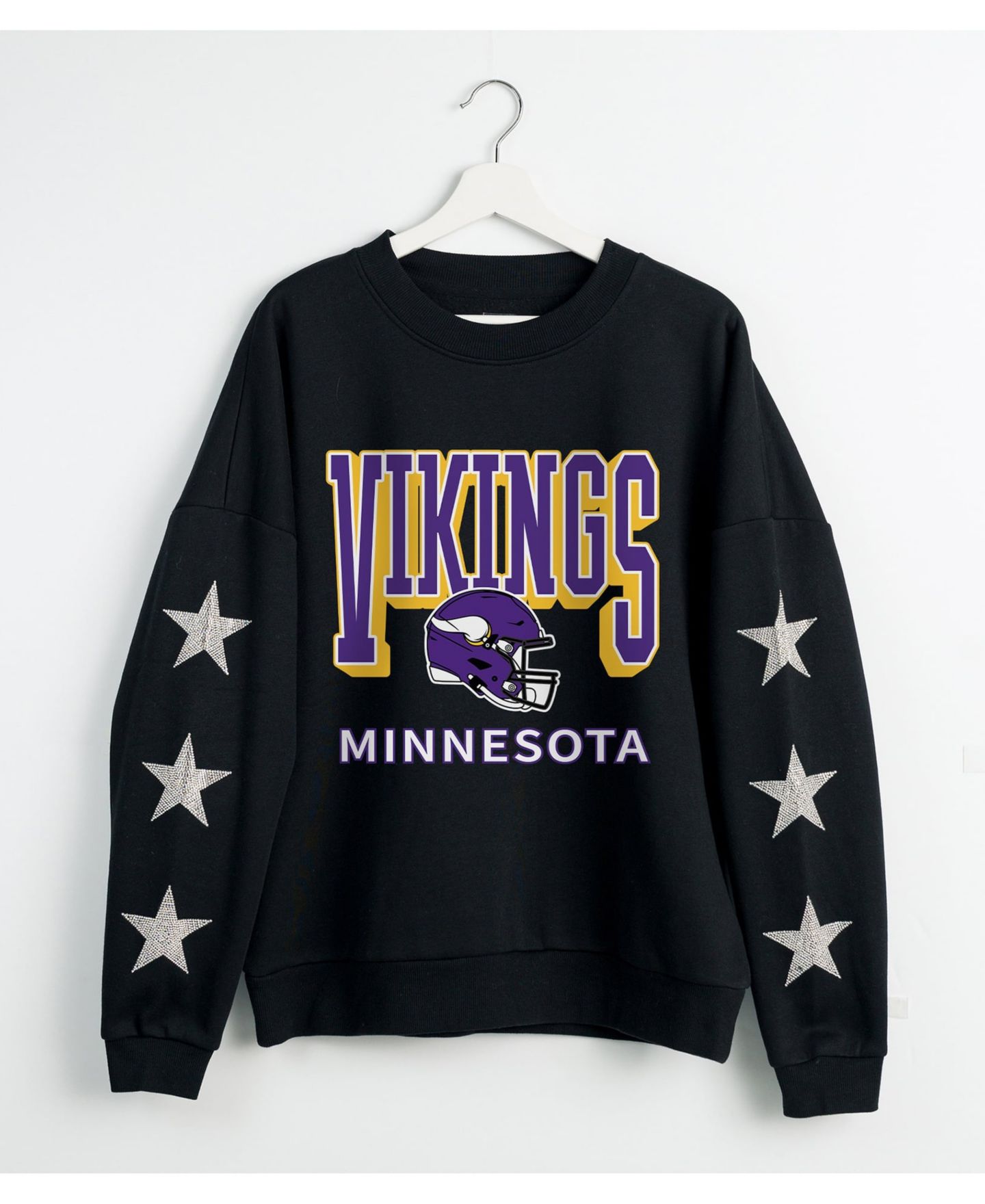 Женская толстовка Gameday Couture Black Minnesota Vikings Pure Victory Rhine stud Star-Sleeve Pullover — фото 4