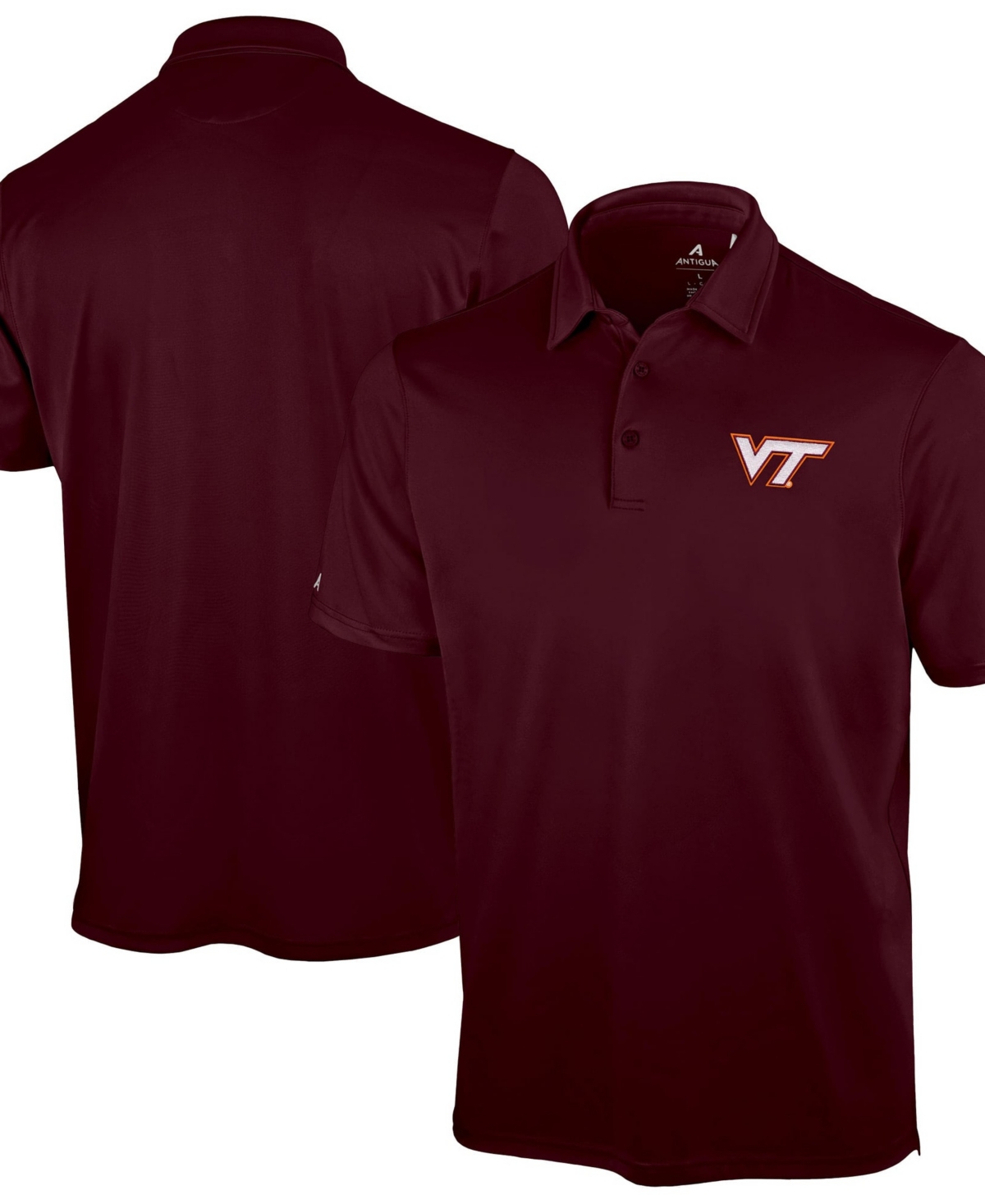 Antigua Men's Maroon Virginia Tech Hokies Unshakeable Solid Polo Shirt