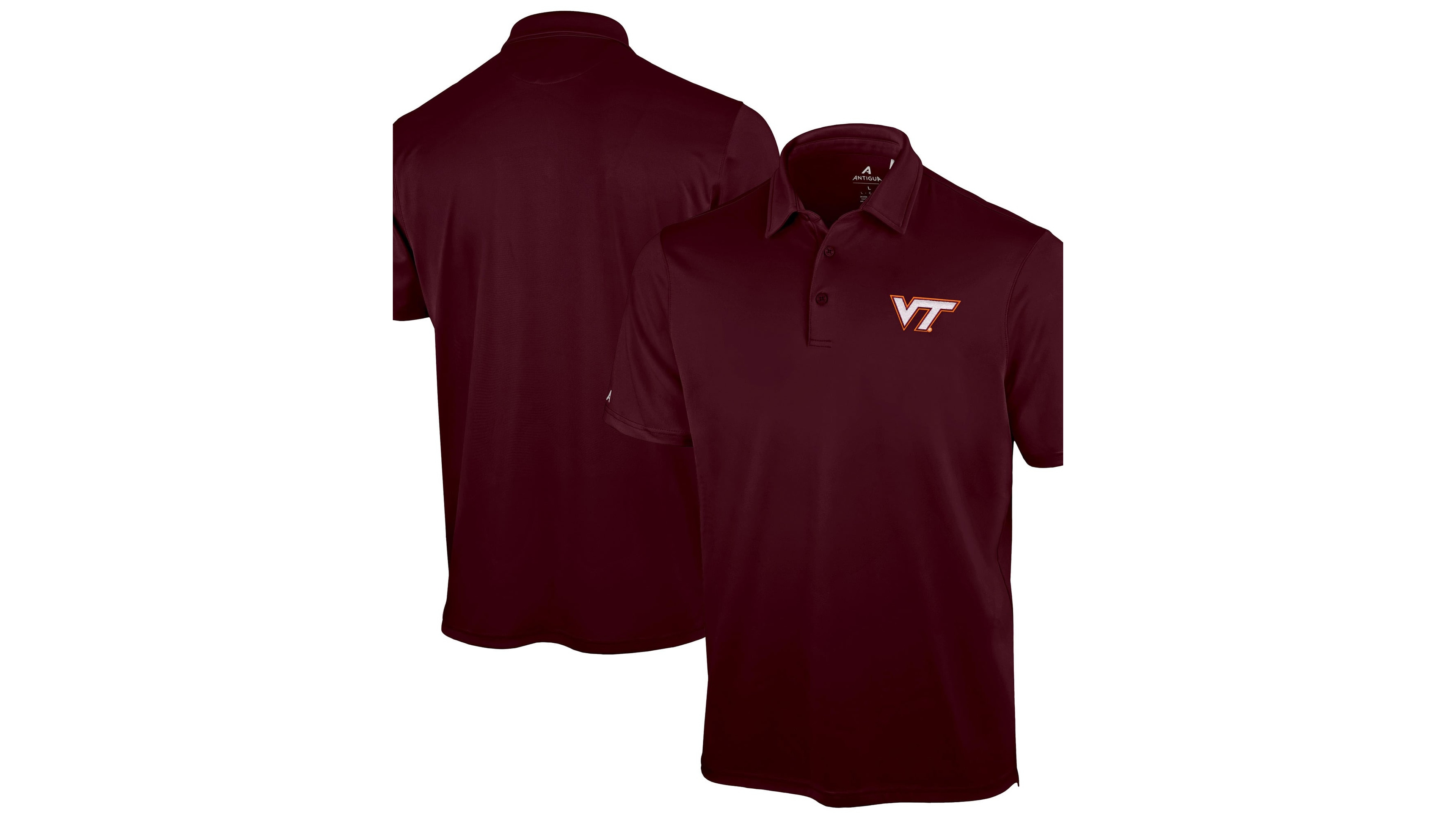 Antigua Men's Maroon Virginia Tech Hokies Unshakeable Solid Polo Shirt