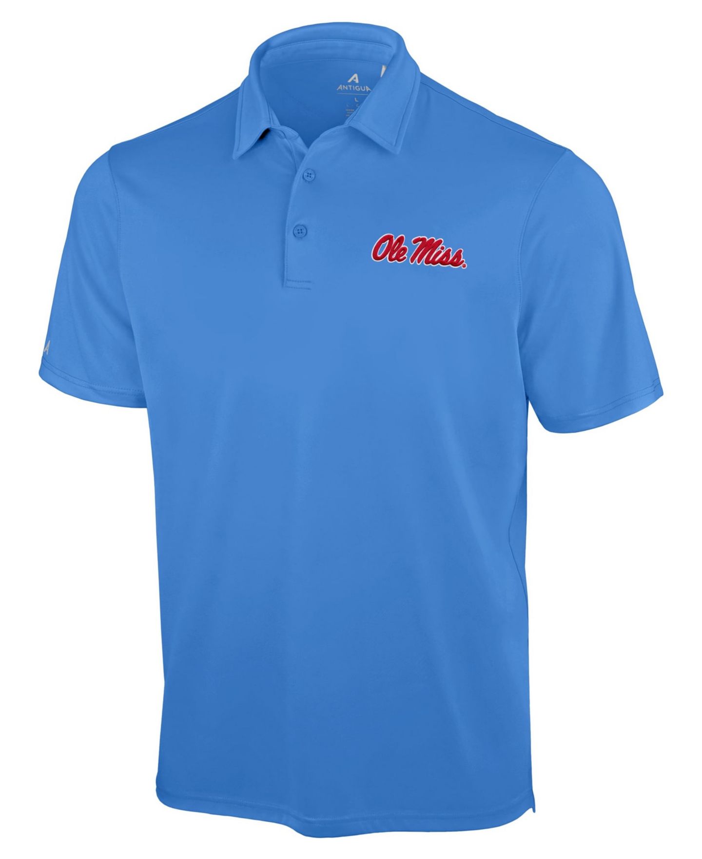 Мужское поло Antigua Powder Blue Ole Miss Rebels Unshakeable Solid Polo — фото 3