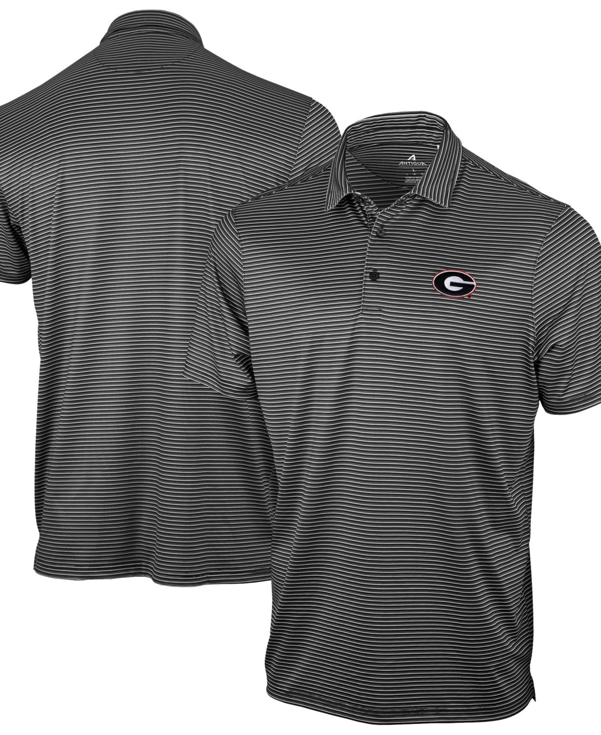 Antigua Men's Black Georgia Bulldogs Eager Polo Shirt