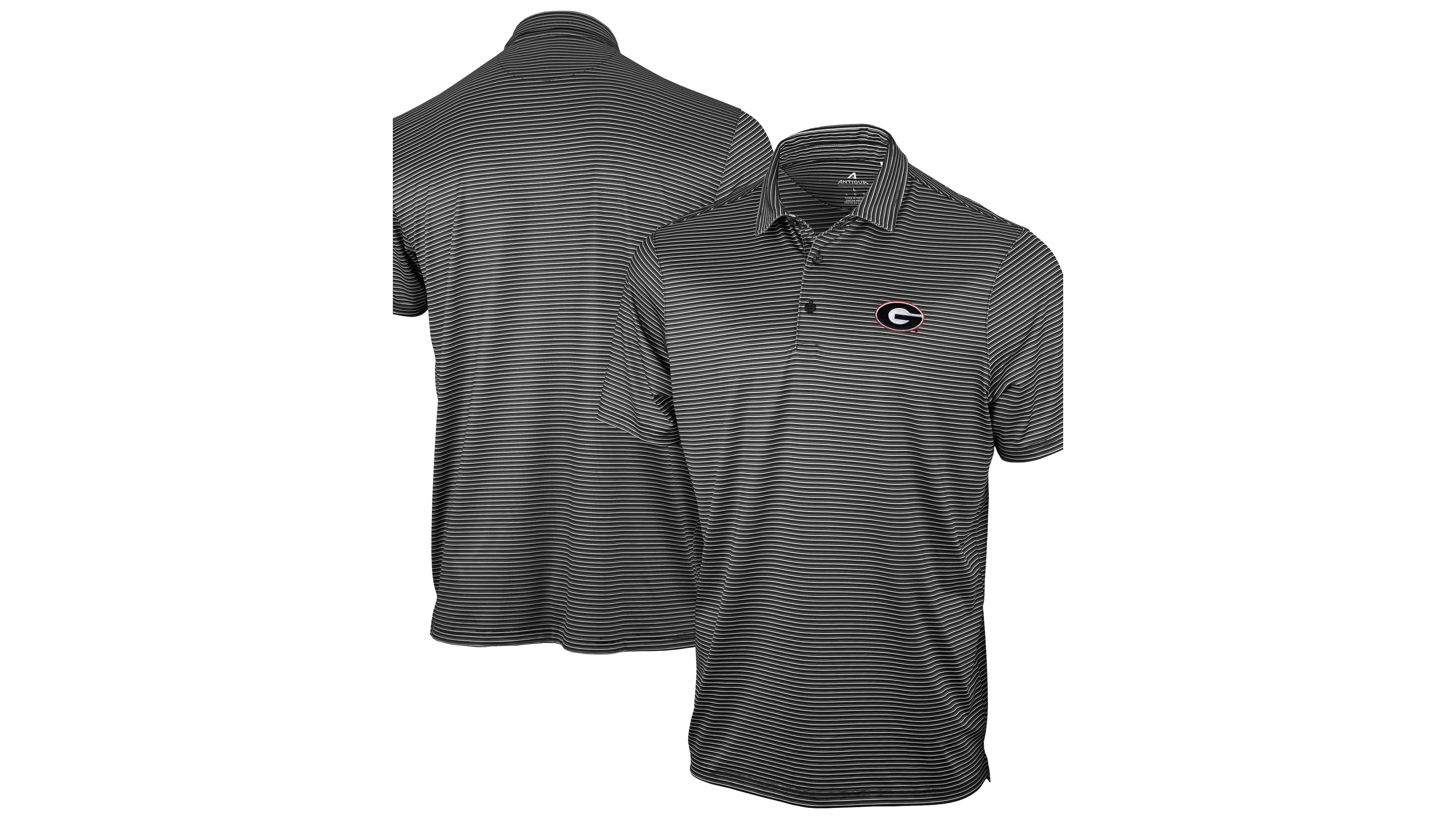 Antigua Men's Black Georgia Bulldogs Eager Polo Shirt