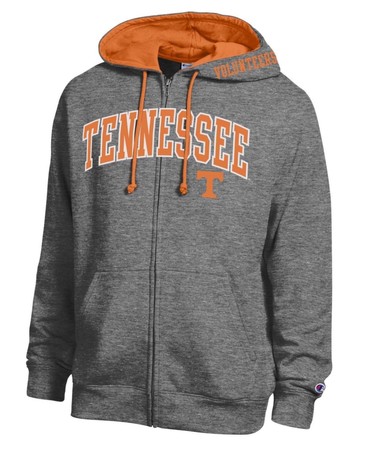 Champion Men's Heather Charcoal Tennessee Volunteers Arch Logo Full-Zip Fleece Hoodie