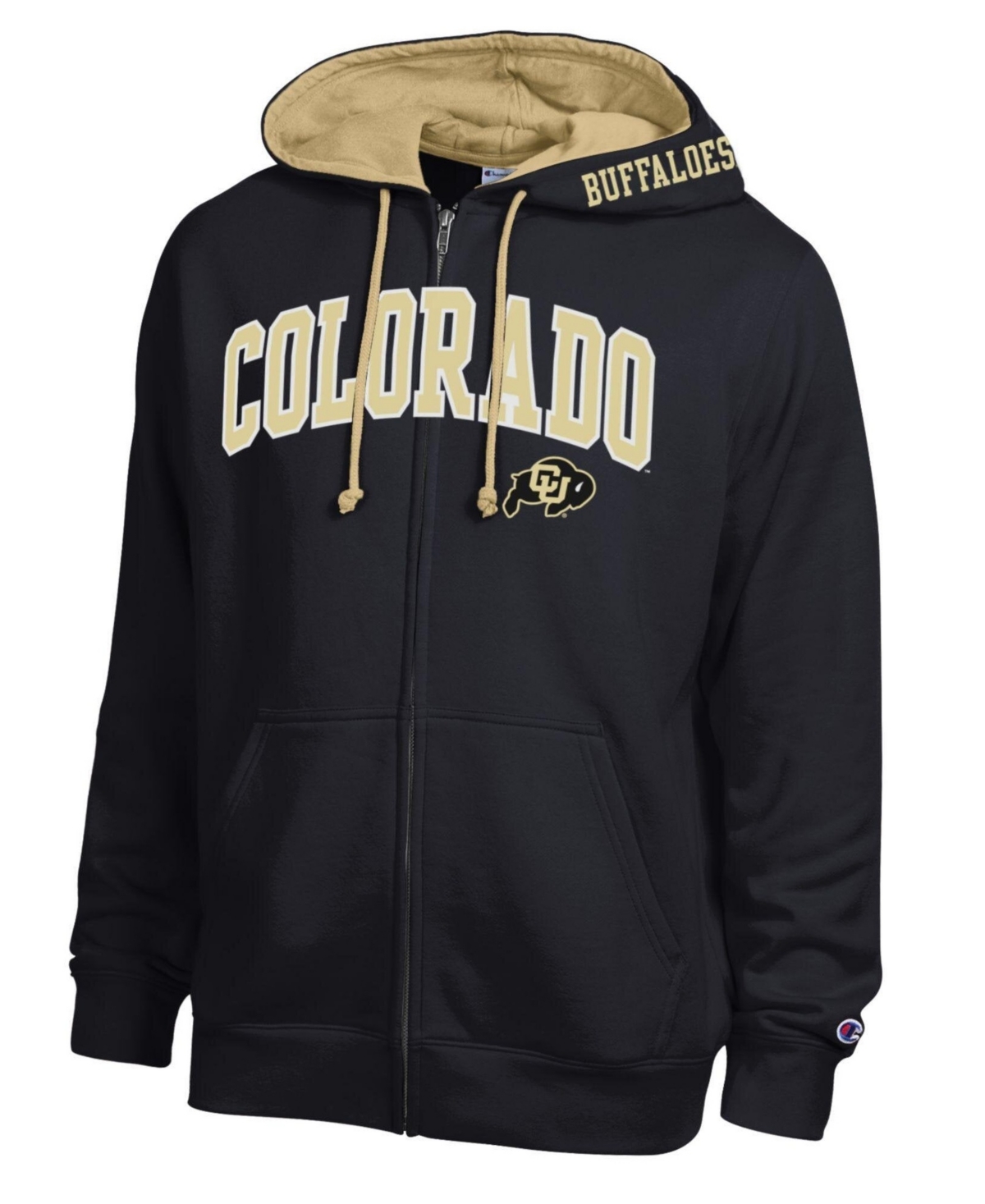 Champion Men's Black Colorado Buffaloes Arch Logo Full-Zip Fleece Hoodie