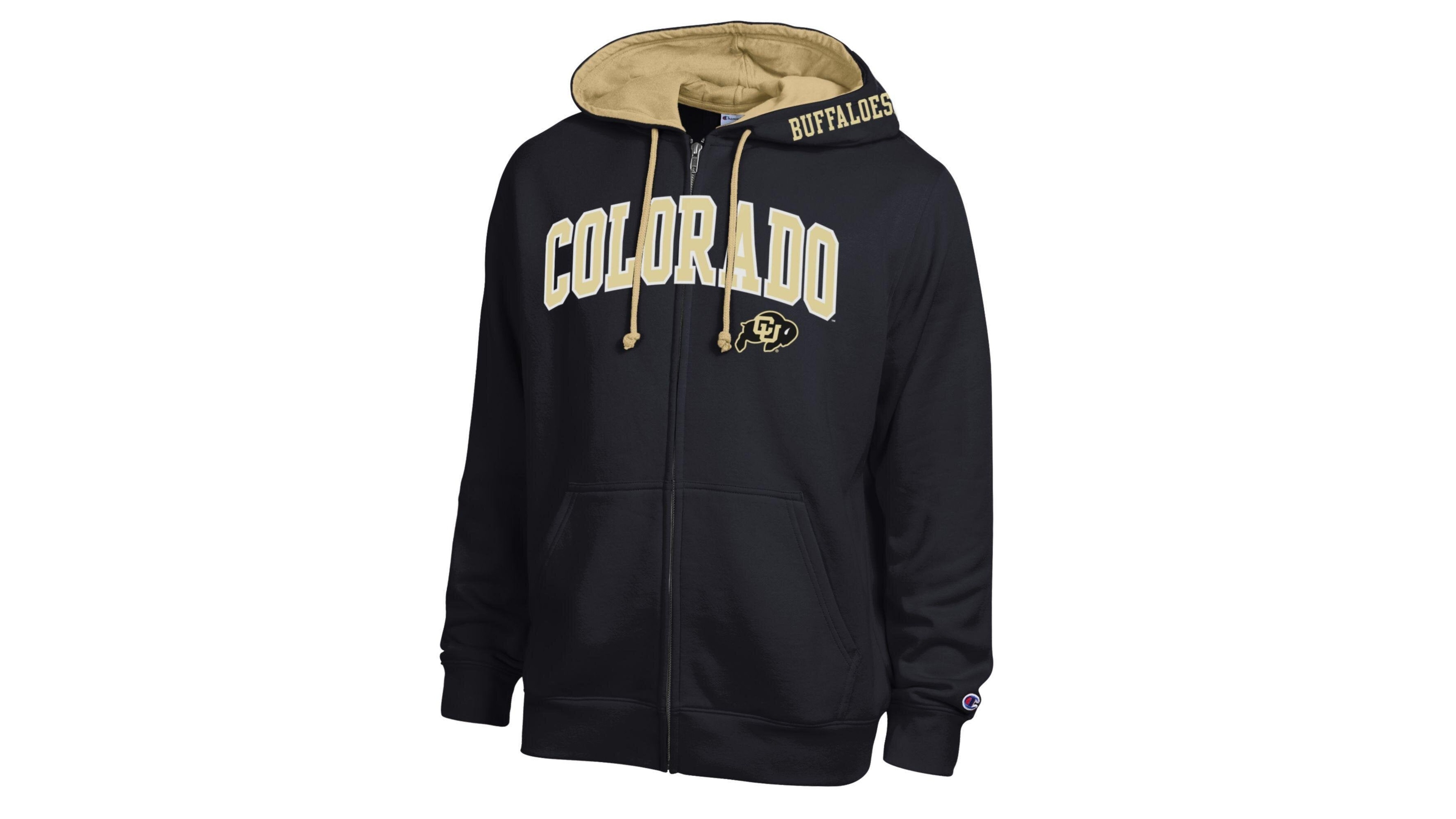 Champion Men's Black Colorado Buffaloes Arch Logo Full-Zip Fleece Hoodie