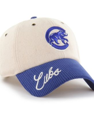 Men's  Natural/Royal Chicago Cubs Rope Script Clean Up Adjustable Hat