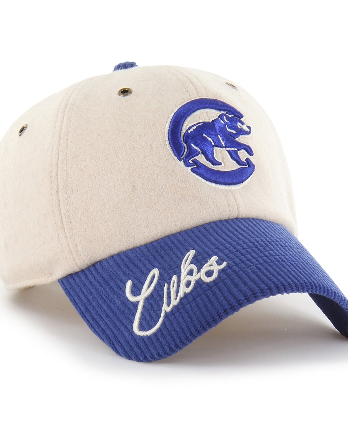'47 Brand Men's Natural/Royal Chicago Cubs Rope Script Clean Up Adjustable Hat - Natural, Royal
