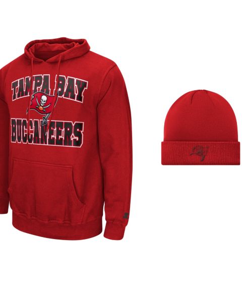 Мужские головные уборы Starter Red Tampa Bay Buccaneers Hoodie and Cuffed Knit Combo Pack Hat