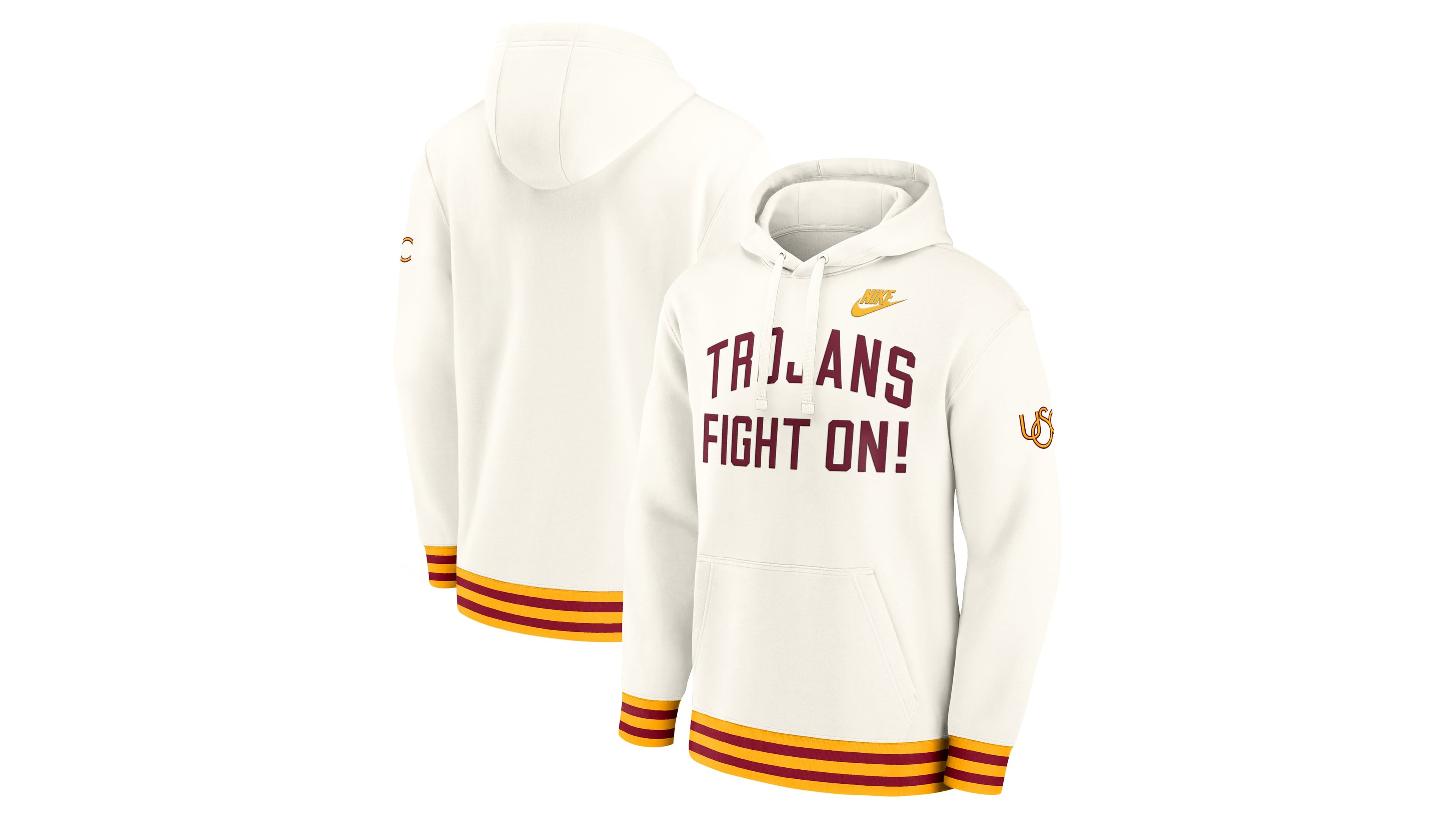 Nike Men's Cream Usc Trojans Legacy Retro Pullover Hoodie