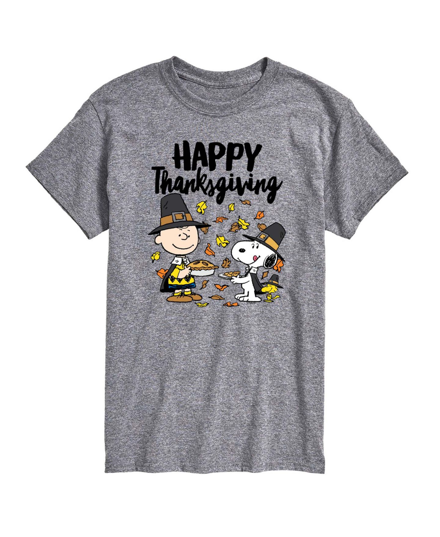 Мужская футболка AIRWAVES Happy Thanksgiving Snoopy Charlie Brown, цвет: Меланжевый — фото 1