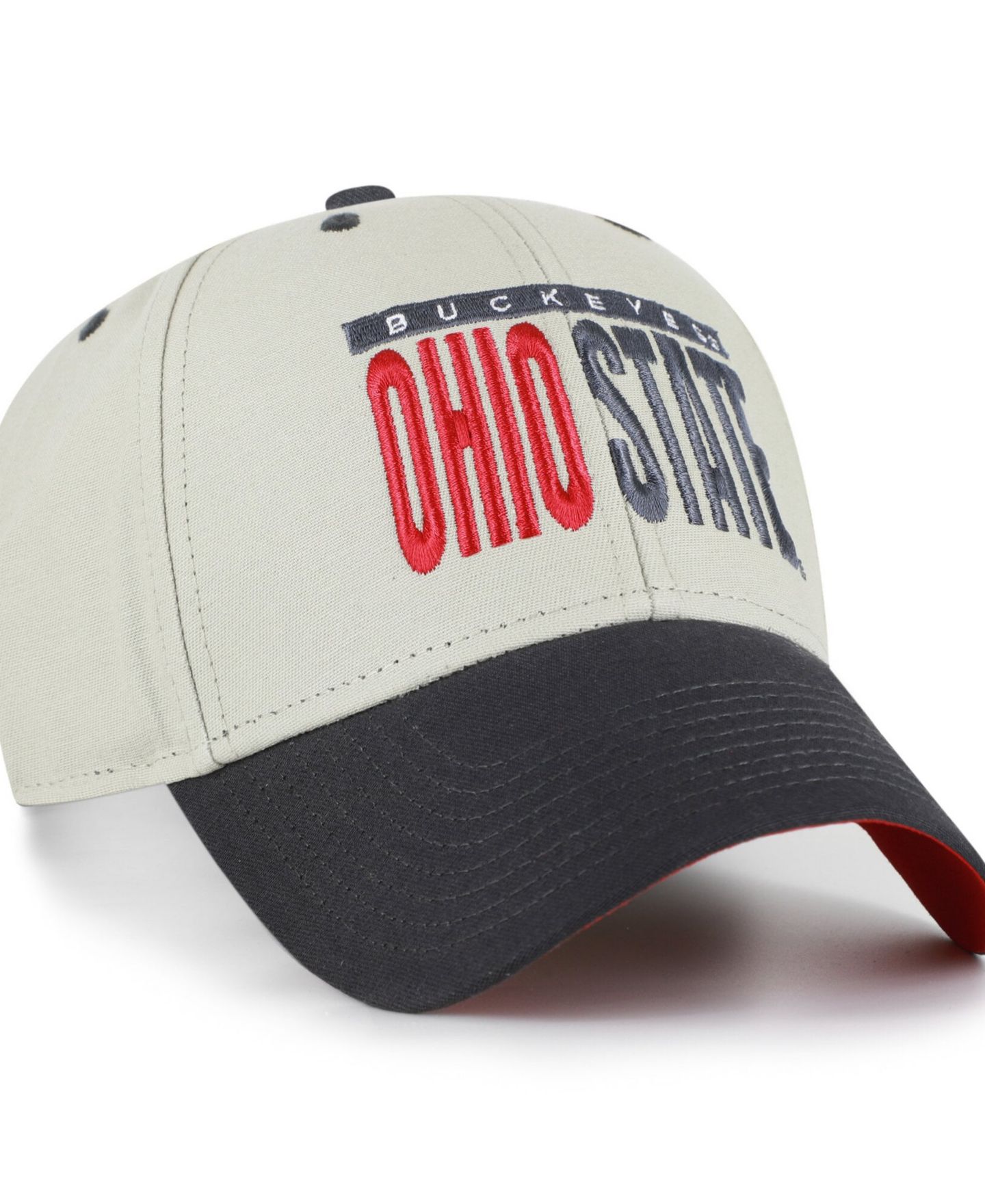 Кепка '47 Brand Gray/Black Ohio State Buckeyes Half Block Text MVP Adjustable Hat — фото 4