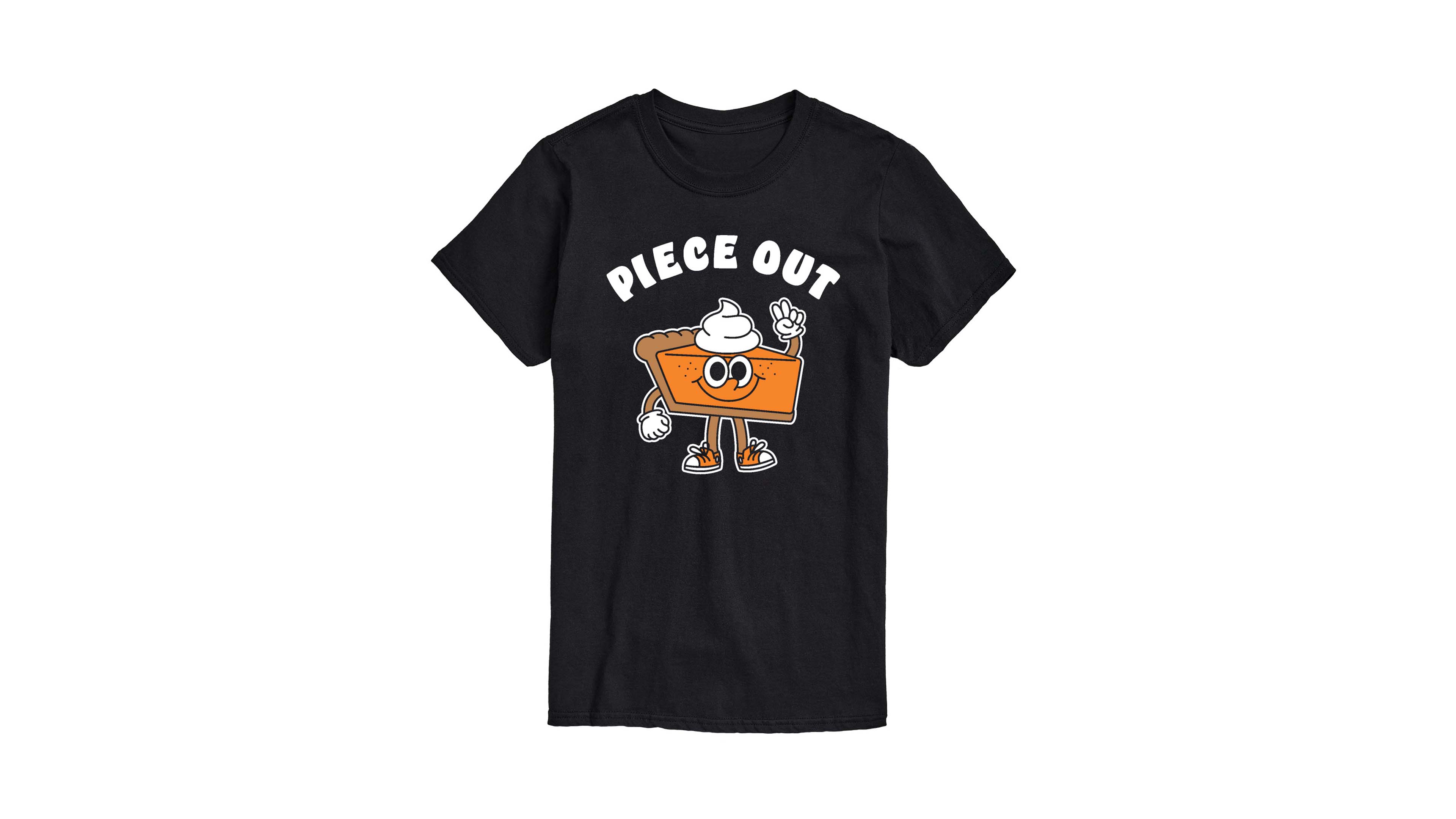 Airwaves Men's Piece Out Pumpkin Pie Graphic Crewneck T-Shirt