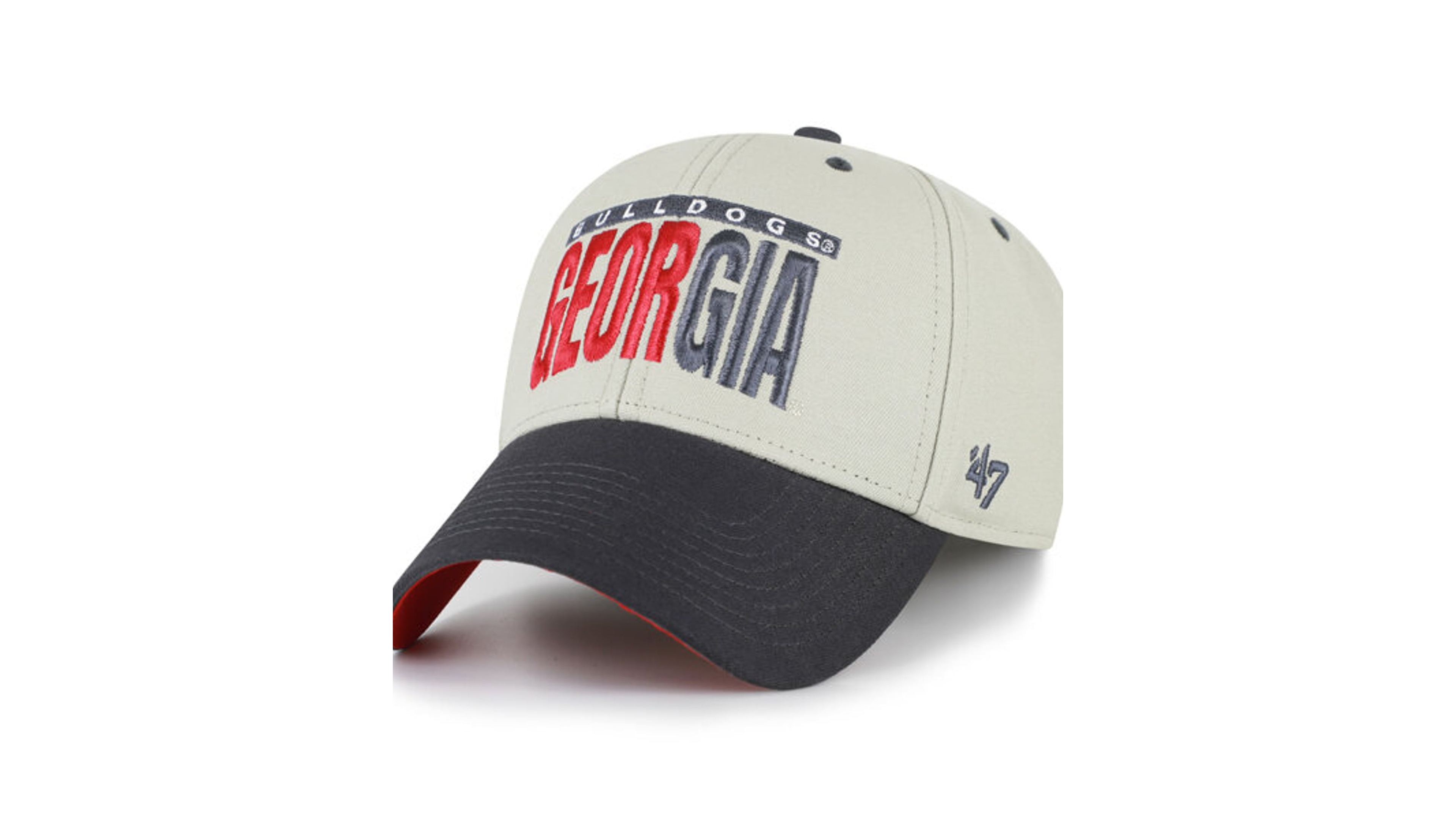 '47 Brand Men's and Women's Gray/Black Georgia Bulldogs Half Block Text Mvp Adjustable Hat