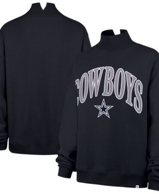 Women's  Navy Dallas Cowboys Oversized Vantage Mock Neck Sweatshirt