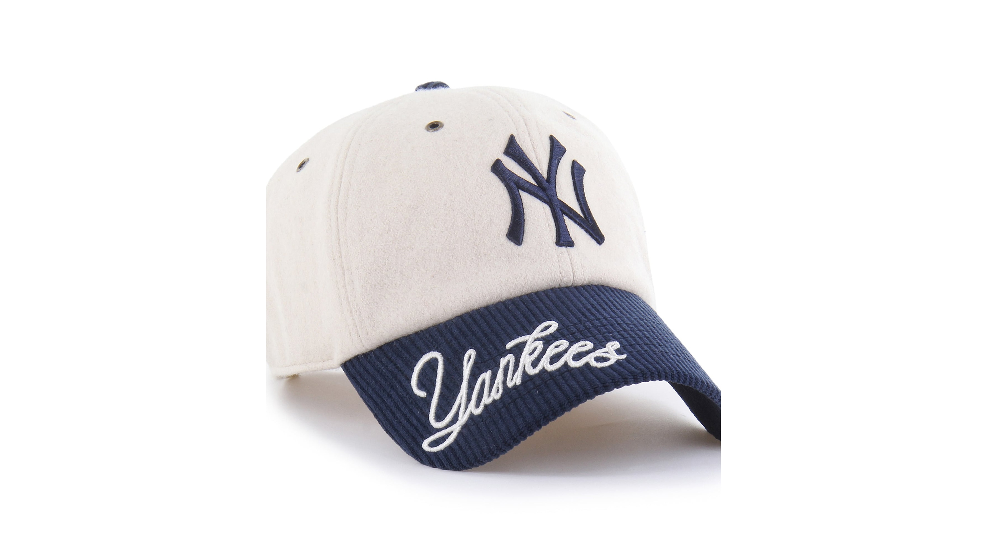 '47 Brand Men's Natural/Navy New York Yankees Rope Script Clean Up Adjustable Hat