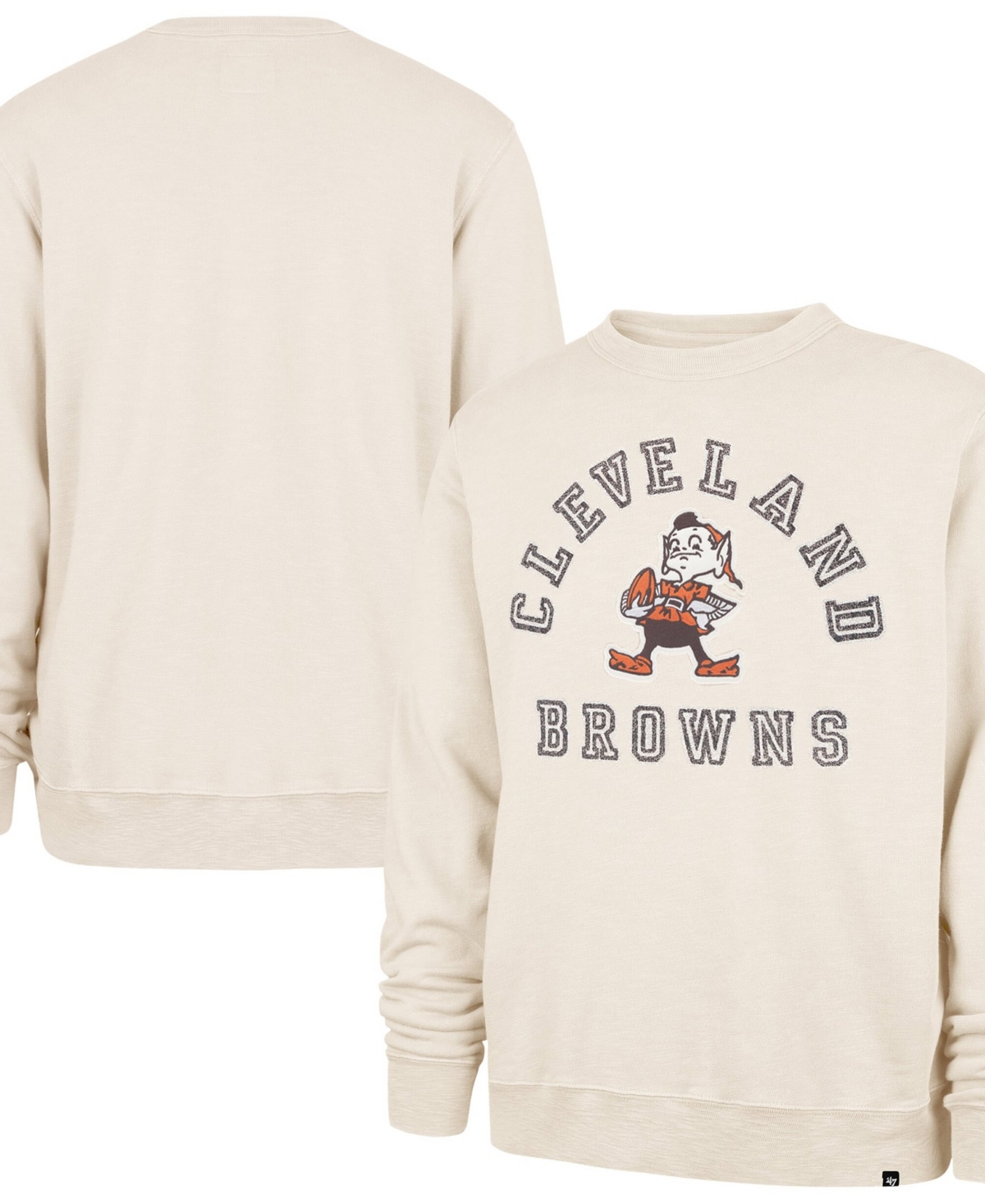 '47 Brand Men's Tan Cleveland Browns Calderwood Well Worn French Terry Sweatshirt
