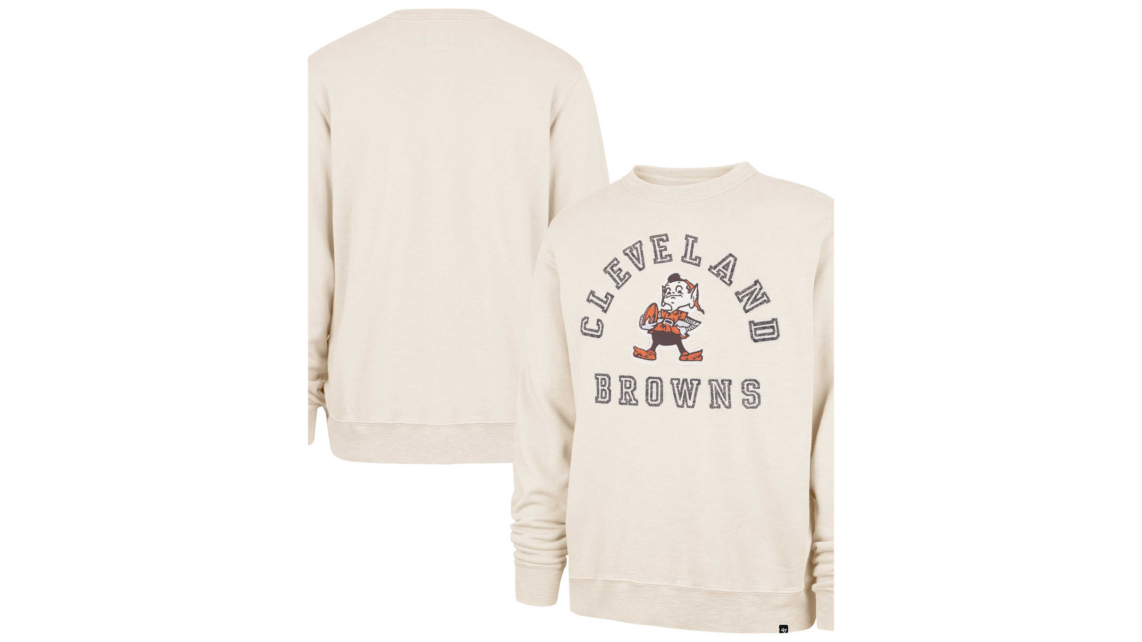 '47 Brand Men's Tan Cleveland Browns Calderwood Well Worn French Terry Sweatshirt