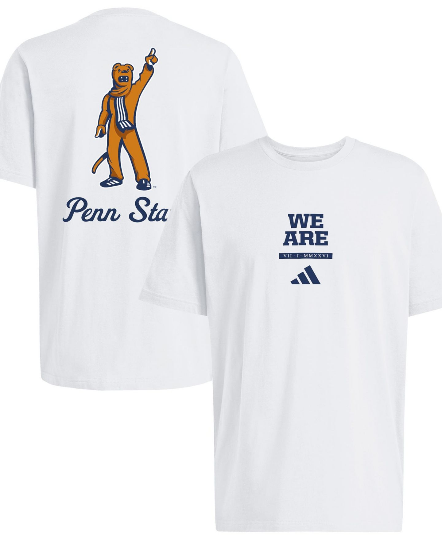 Мужская футболка adidas White Penn State Nittany Lions Mascot Fresh — фото 1