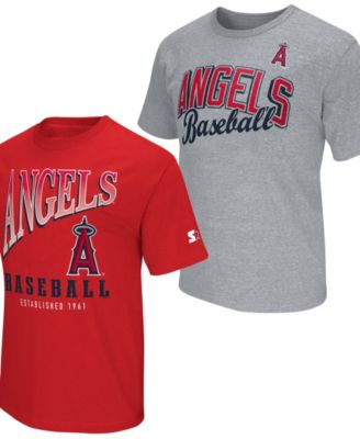 Men's Red/Heather Gray Los Angeles Angels T-Shirt, 2-Pack