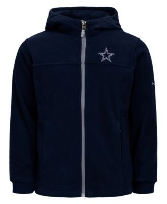 Big Boys' and Girls' Navy Dallas Cowboys Flanker Fleece Full-Zip Hoodie