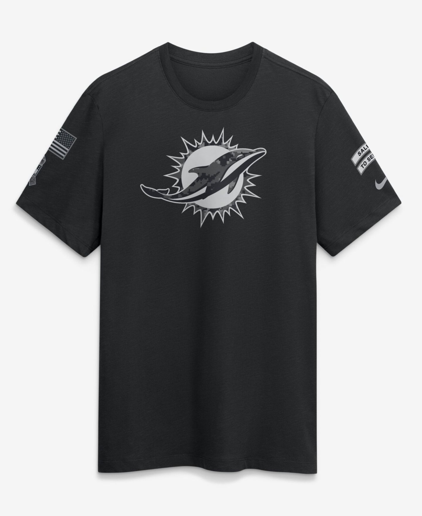 Мужская футболка Nike Black Miami Dolphins 2026 Salute to Service Slub — фото 1