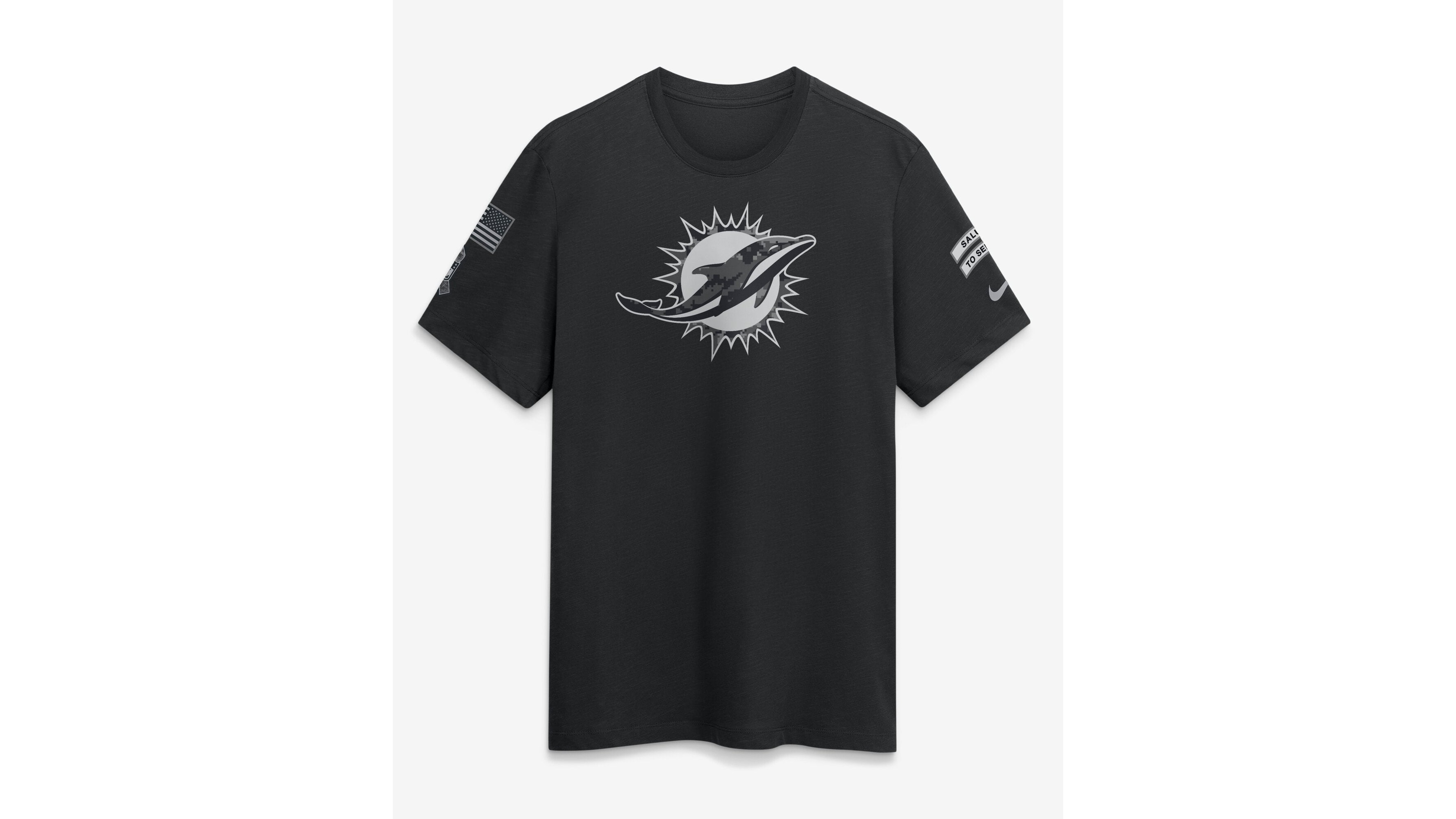 Nike Men's Black Miami Dolphins 2026 Salute to Service Slub T-Shirt