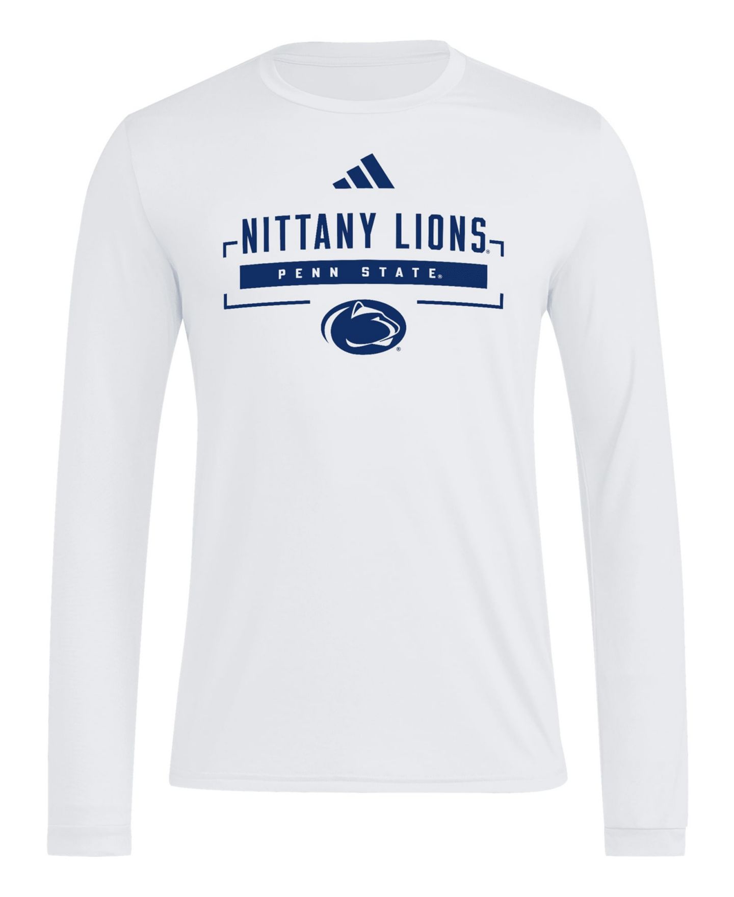 Мужская футболка adidas White Penn State Nittany Lions Basketball Icon Pregame Long-Sleeves — фото 3