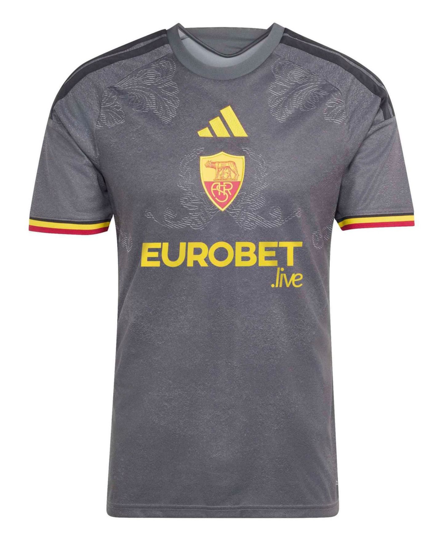 Мужской топ adidas Gray AS Roma 2026/27 Third Replica Jersey — фото 3