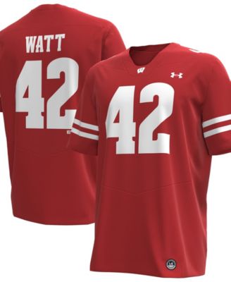 Men's T.J. Watt Red Wisconsin Badgers Home Replica Football Jersey