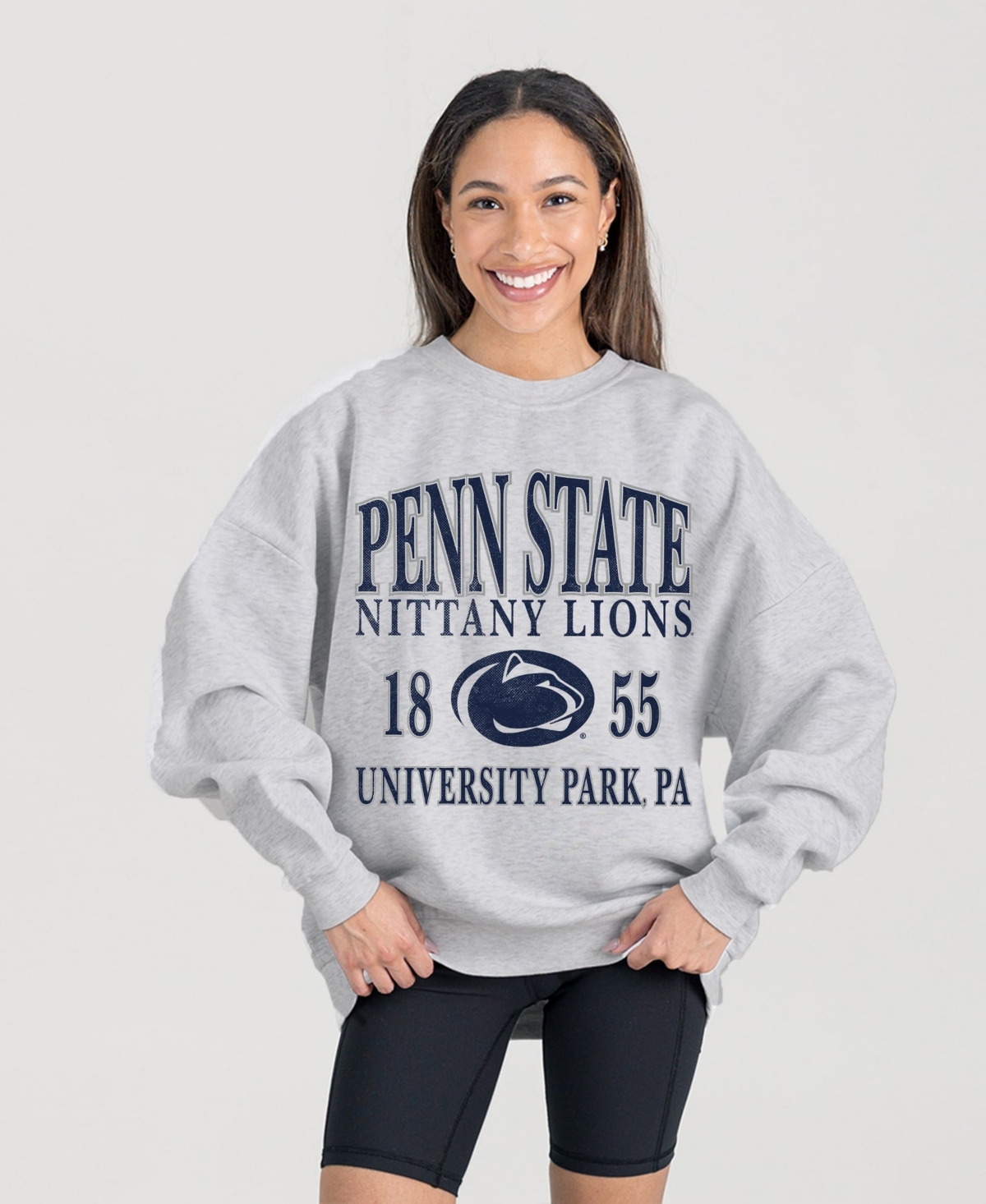 Gameday Couture Women's Gray Penn State Nittany Lions Established Premium Fleece Drop Pullover Sweatshirt