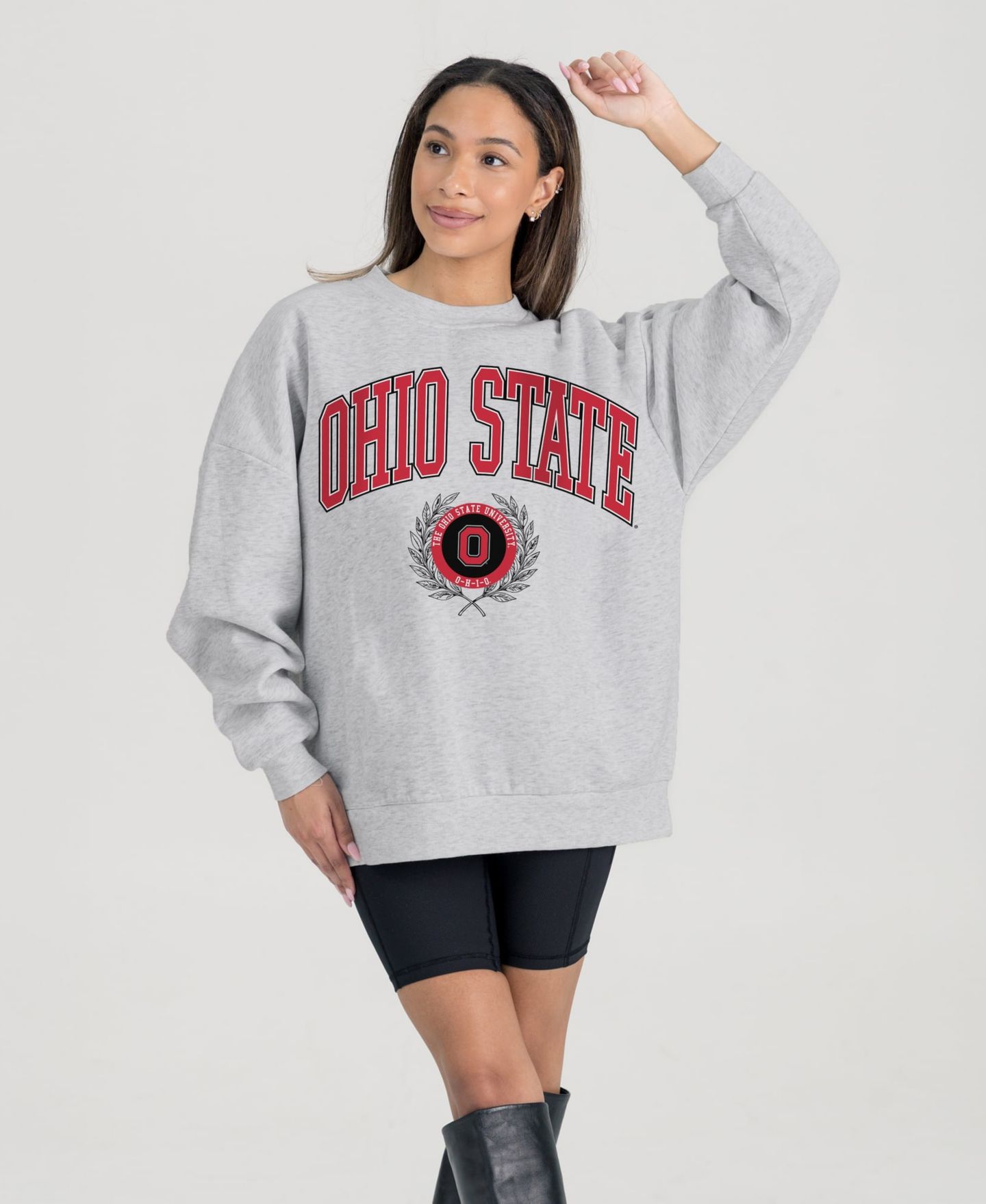 Женская толстовка Gameday Couture Ash Ohio State Buckeyes Oversized Tradition Refined Premium Fleece — фото 3