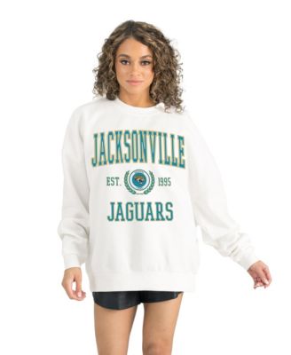 Women's White Jacksonville Jaguars Timeless Triumph Premium Fleece Pullover Sweatshirt