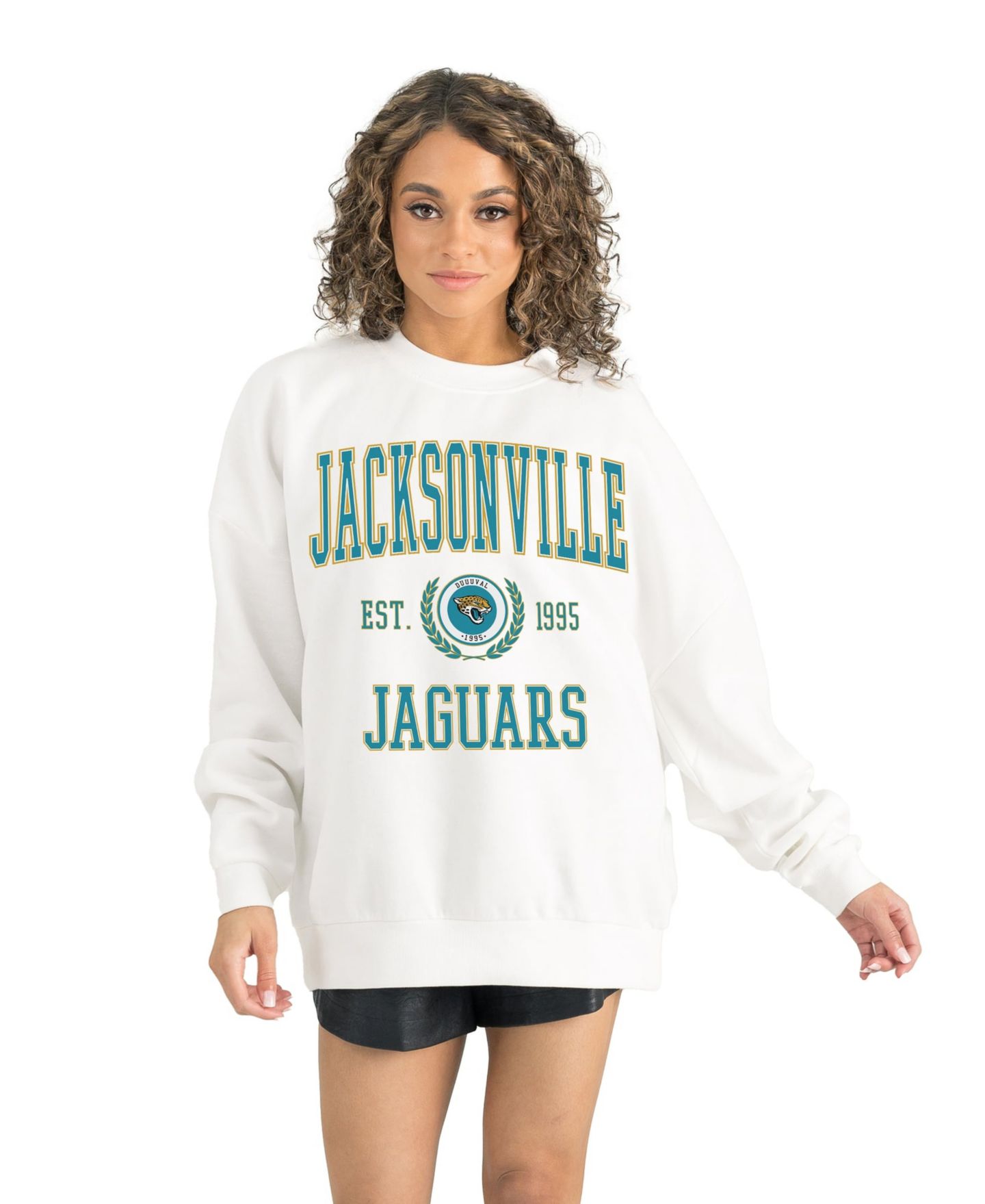 Женская толстовка Gameday Couture White Jacksonville Jaguars Timeless Triumph Premium Fleece Pullover — фото 1
