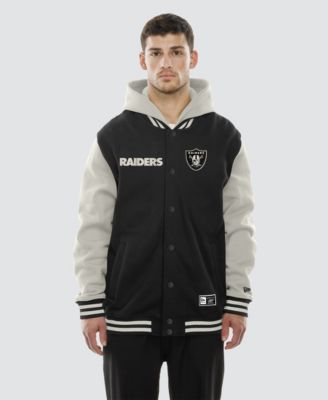 Men's Black/Gray Las Vegas Raiders Full-Snap Fleece Hooded Jacket