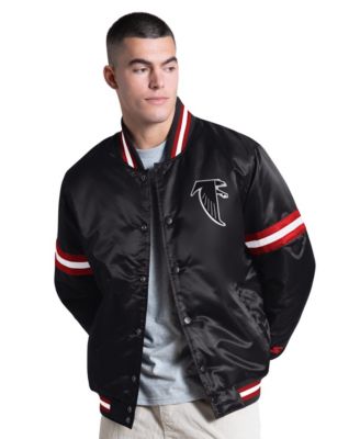 Men's Black Atlanta Falcons Courtside Varsity Retro Logo Full snap Jacket