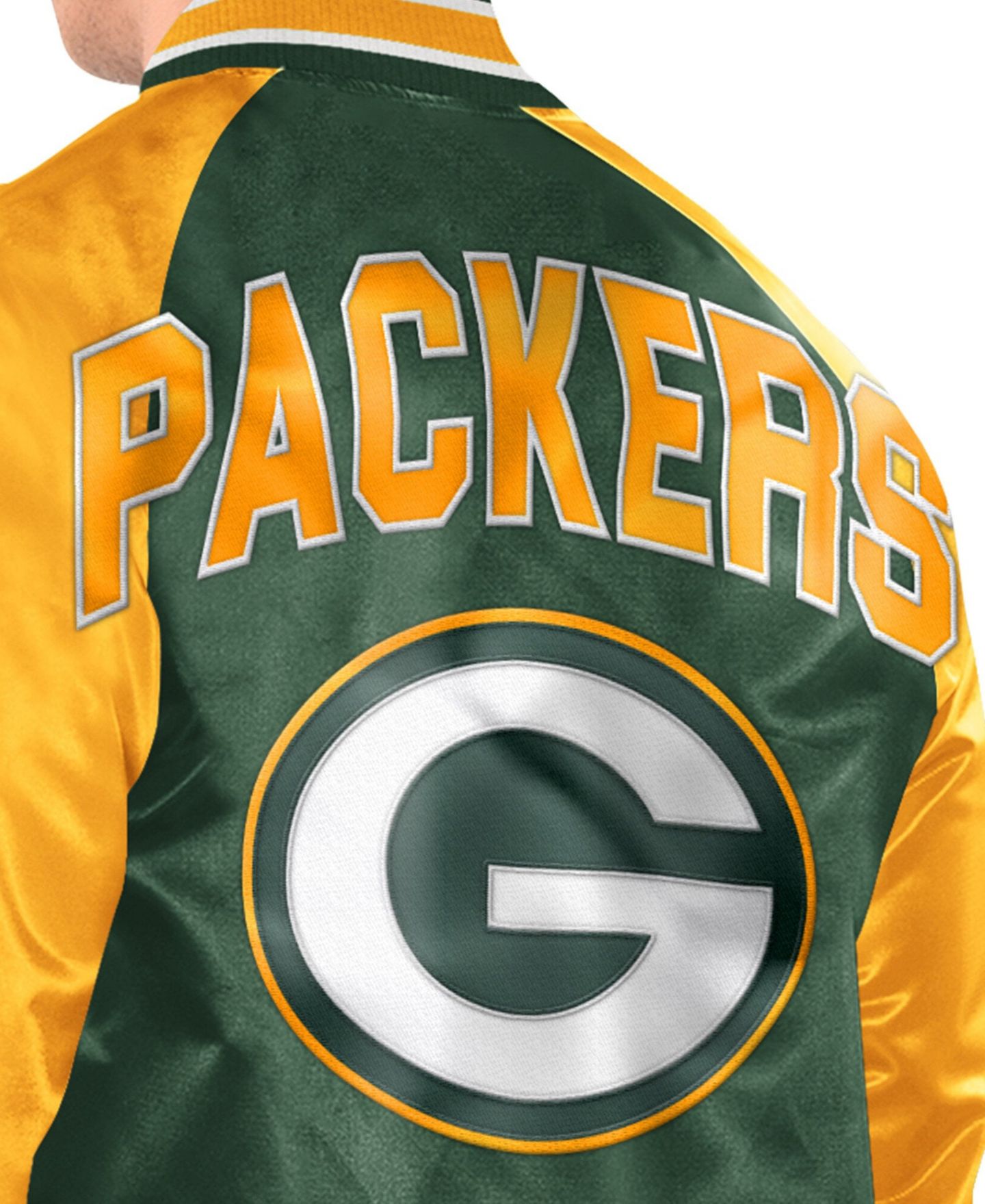 Мужская куртка Starter Green/Gold Green Bay Packers Inductee Raglan Full-Snap Varsity — фото 3