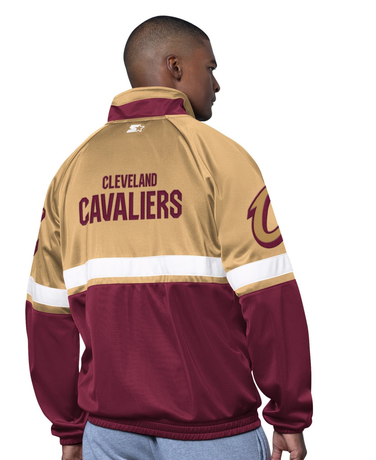 Мужская куртка Starter Wine/White Cleveland Cavaliers The Veteran Tricot Track Raglan Full-Zip — фото 2